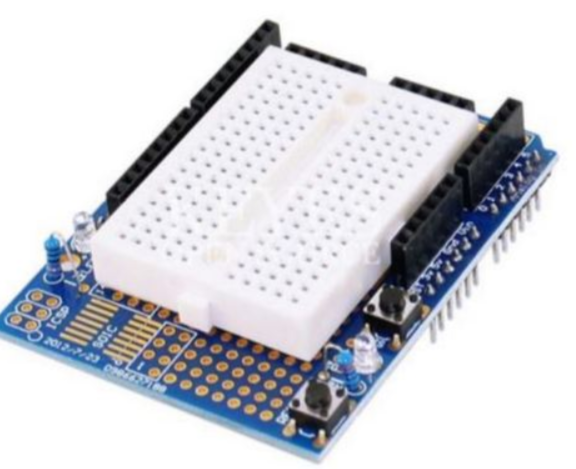 Arduino UNO Prototype Shield + Breadboard