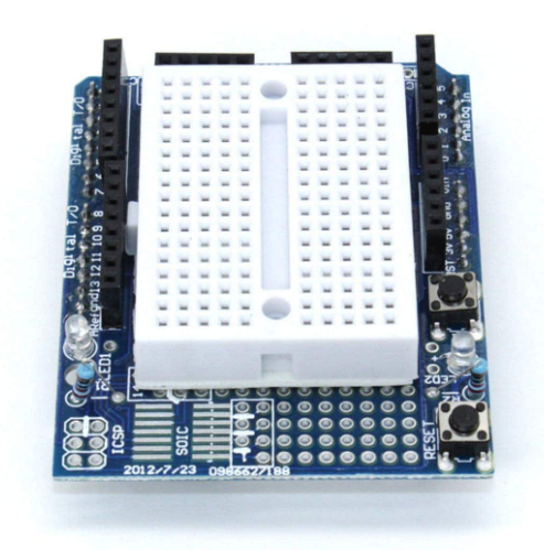 Arduino UNO Prototype Shield + Breadboard