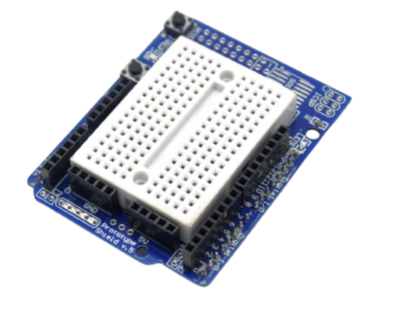 Arduino UNO Prototype Shield + Breadboard