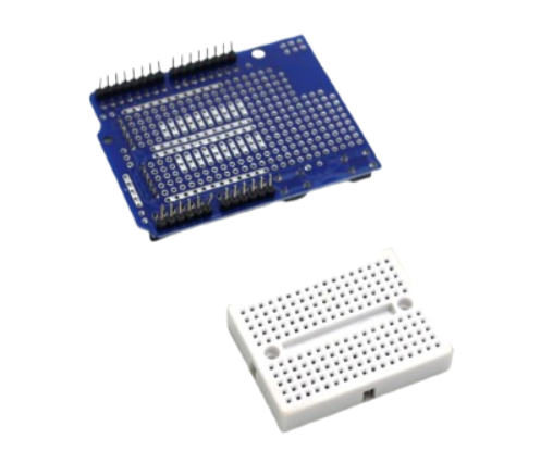 Arduino UNO Prototype Shield + Breadboard
